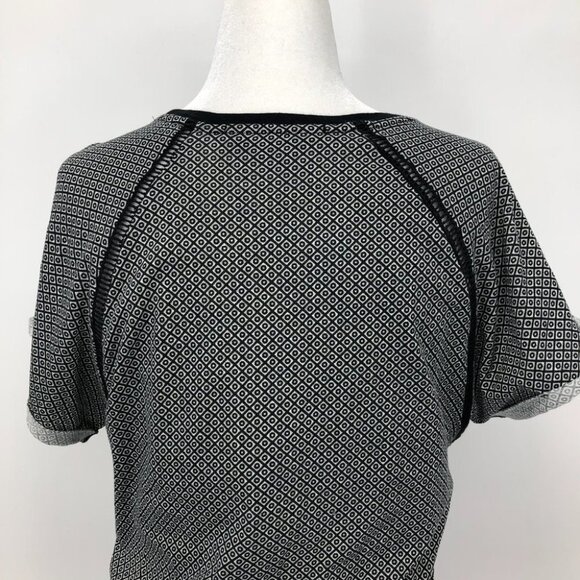 Scotch & Soda Black + White Geometric print Jersey T-shirt mini dress waist tie - Picture 9 of 16